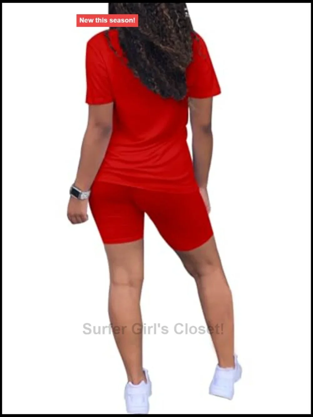 2 Piece Short Set V Neck Biker Shorts Workout Jogger Tracksuit